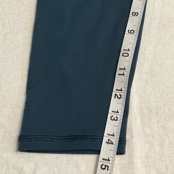 Lululemon Women's Green Blue Cropped Leggings Size 8 High Rise Mesh Detail - Picture 7 of 8